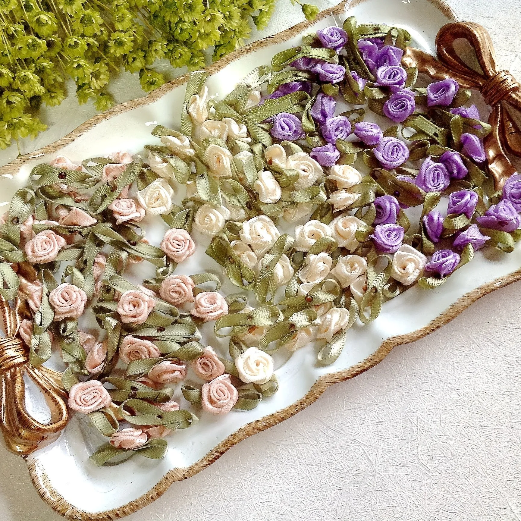 100pcs Handmade Ribbon Flower Embellishments for DIY Crafts and Accessories