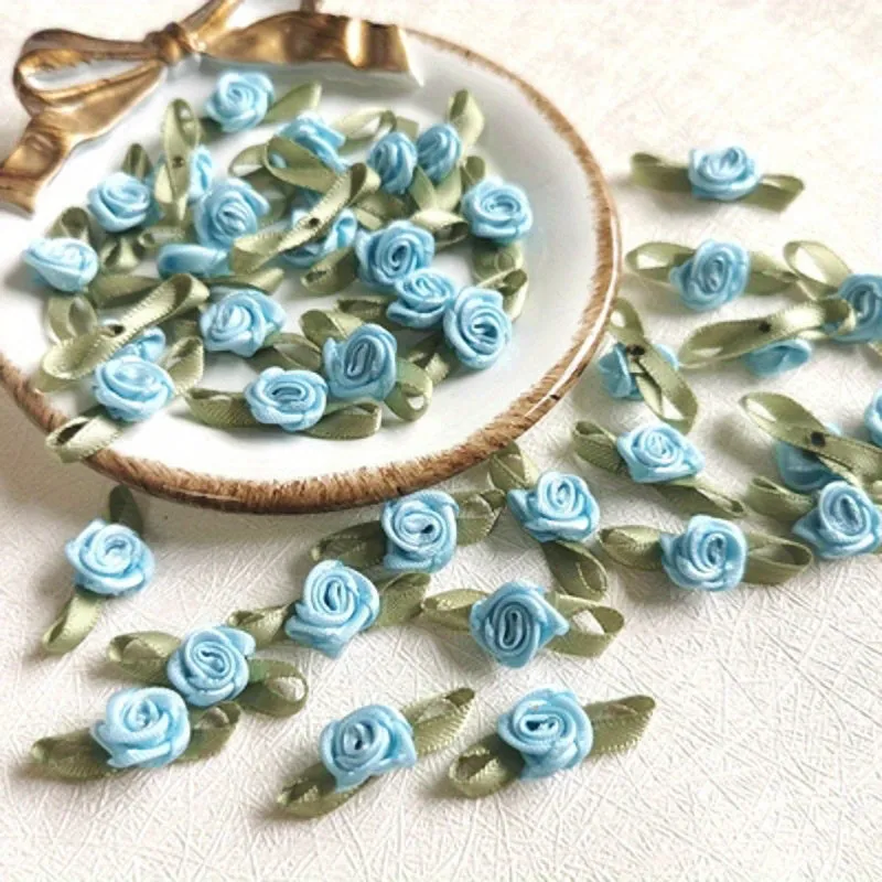 100pcs Handmade Ribbon Flower Embellishments for DIY Crafts and Accessories