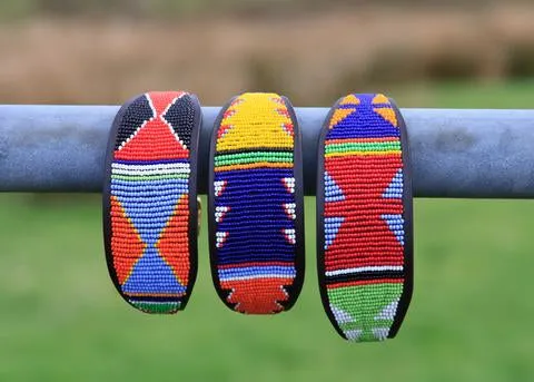 16" Luxury Beaded Leather Greyhound Dog Collar
