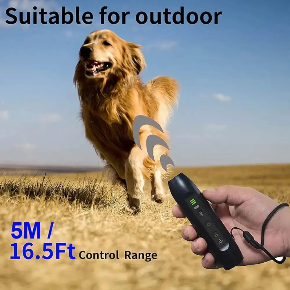 3 in 1 Ultrasonic Flash Light Usb Rechargeable Anti-barking Device for Dogs