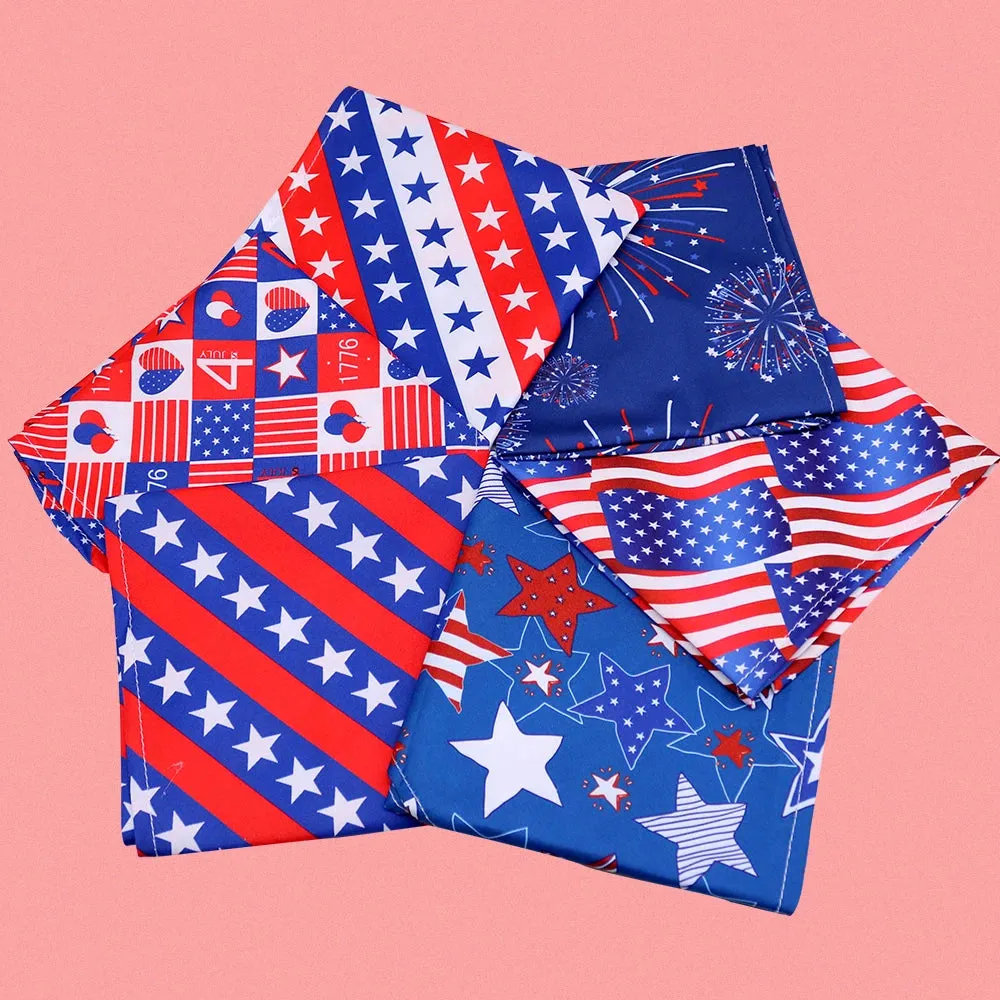 50pcs Fouth of July Dog Bandanas Pet Accessories Small Dog Cat Bandana Scarf Dogs Bandana Dog Supplies American Independence Day
