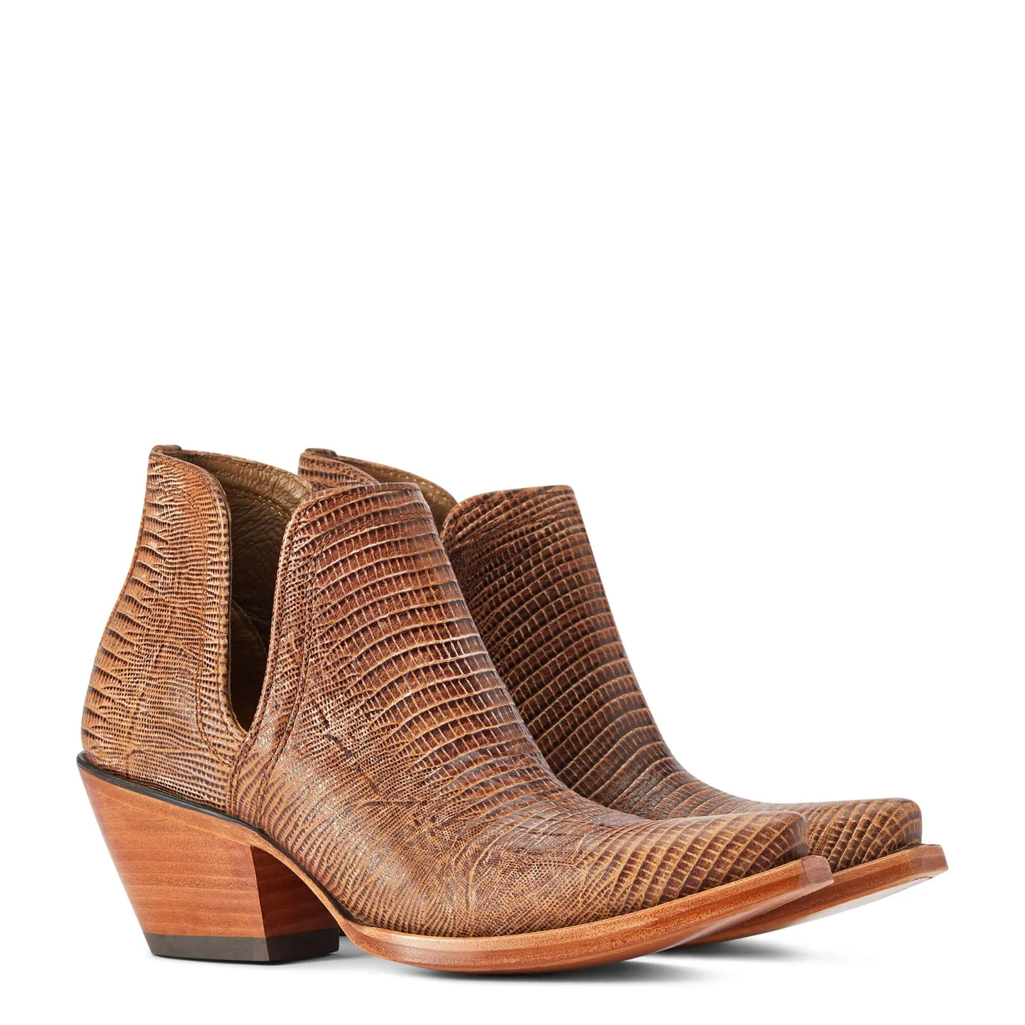 Ariat Women's Dixon Brown Lizard Print Booties 10042456