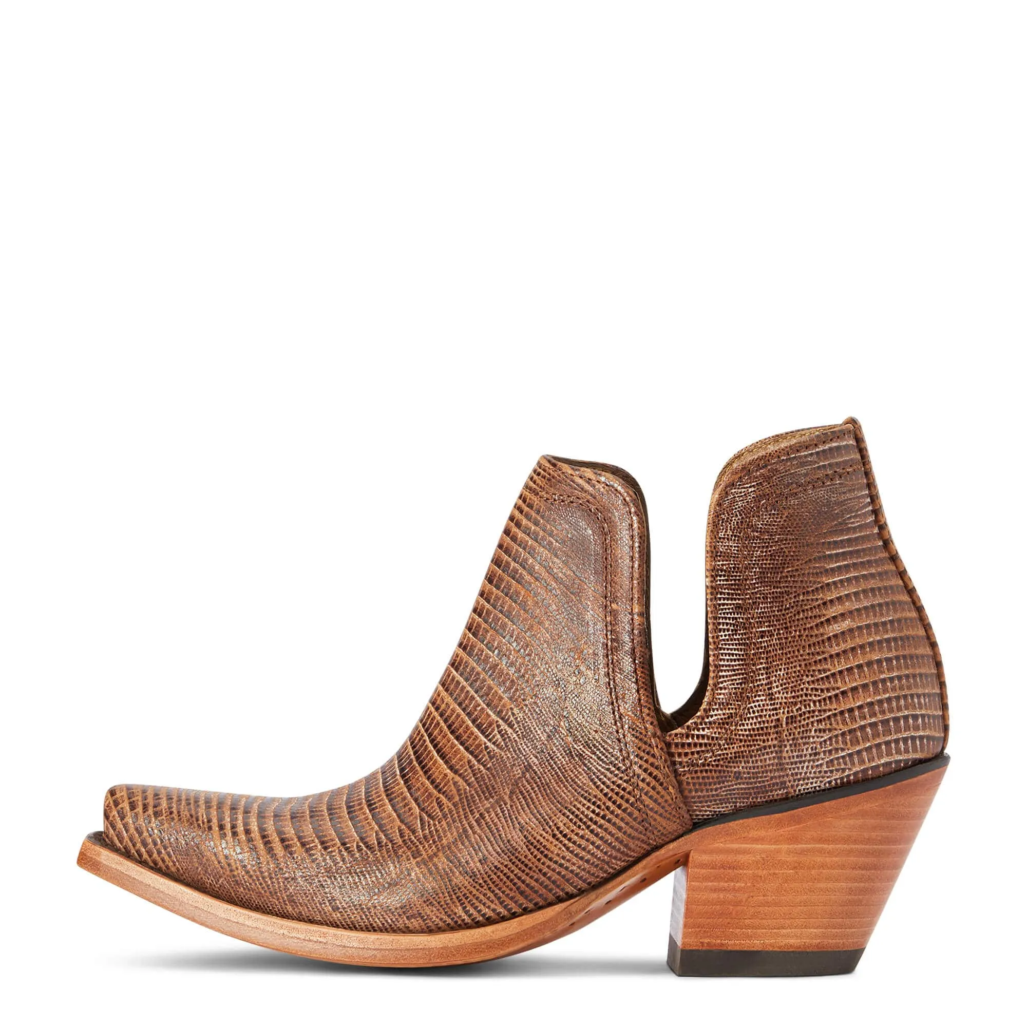 Ariat Women's Dixon Brown Lizard Print Booties 10042456