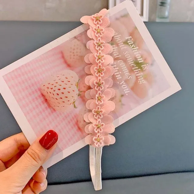 Assorted Girls Sheer Lace and Pearls Hair Accessories for Flower Girls and Special Events