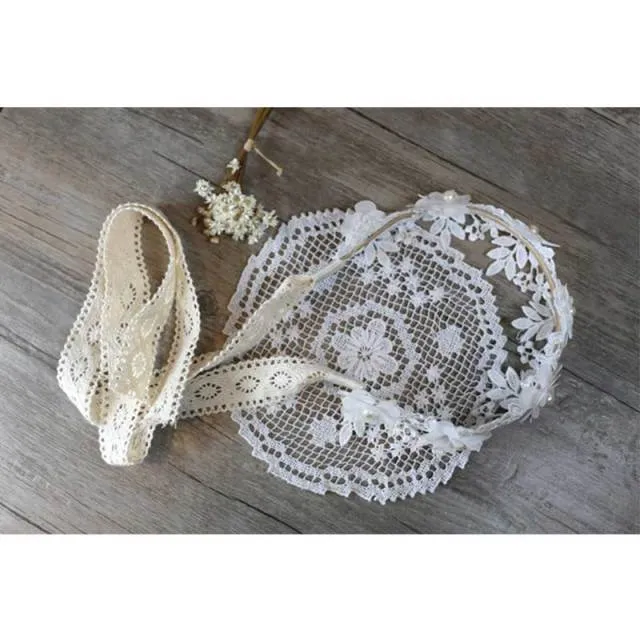 Assorted Girls Sheer Lace and Pearls Hair Accessories for Flower Girls and Special Events