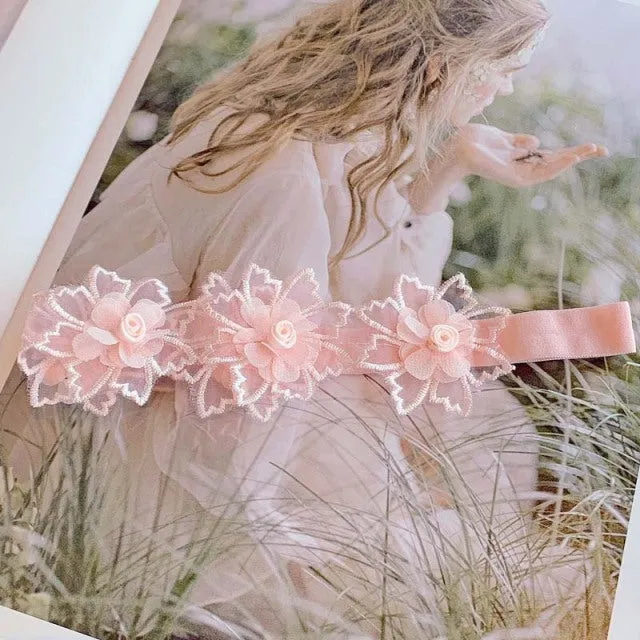 Assorted Girls Sheer Lace and Pearls Hair Accessories for Flower Girls and Special Events