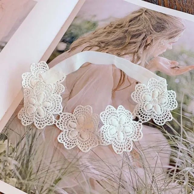 Assorted Girls Sheer Lace and Pearls Hair Accessories for Flower Girls and Special Events