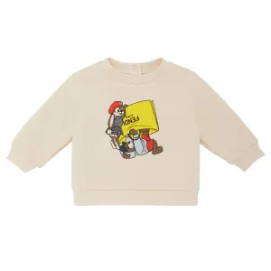 Beige Baby Animal Long Sleeve Sweatshirt