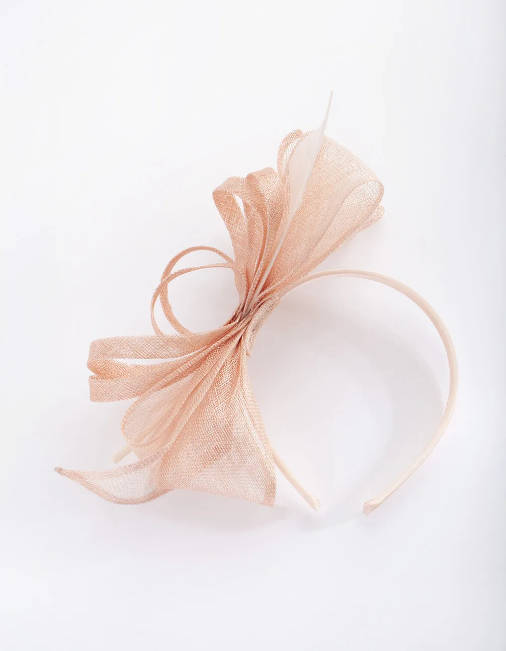 Blush Pink Swirl Feather Fascinator