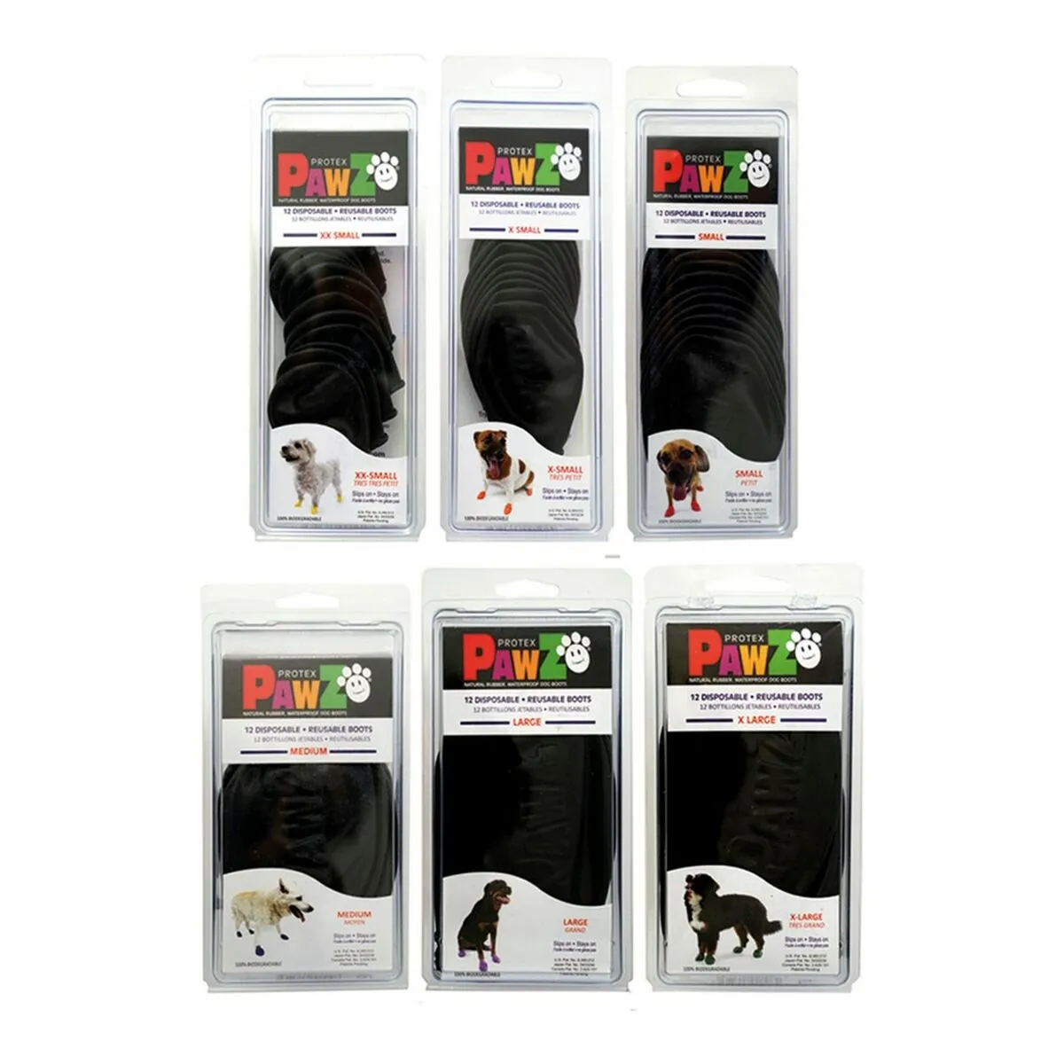 Boots Pawz Dog 12 Units Black Size Xxs