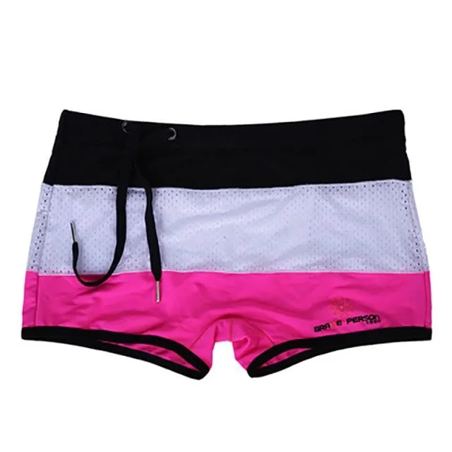 Brave Person Tri-Color Mesh Swim Trunks