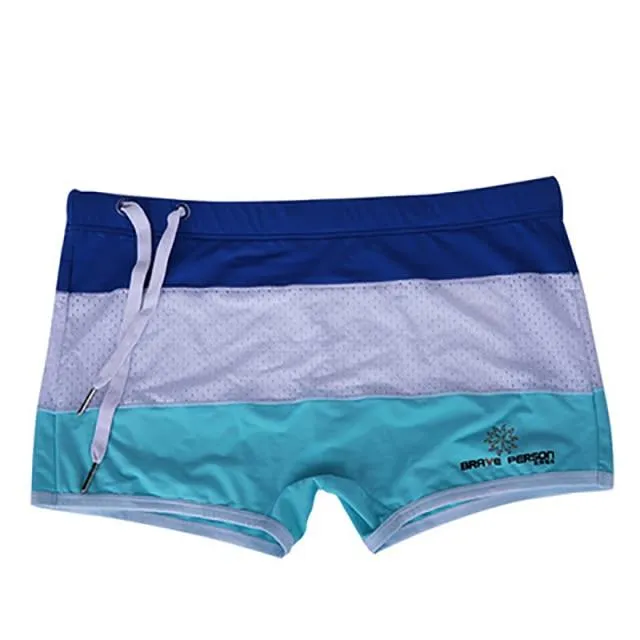 Brave Person Tri-Color Mesh Swim Trunks
