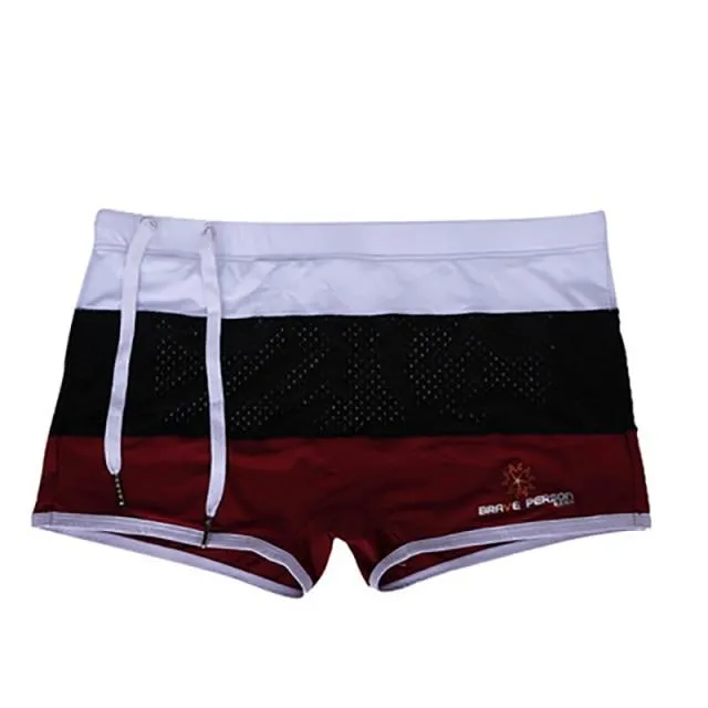Brave Person Tri-Color Mesh Swim Trunks