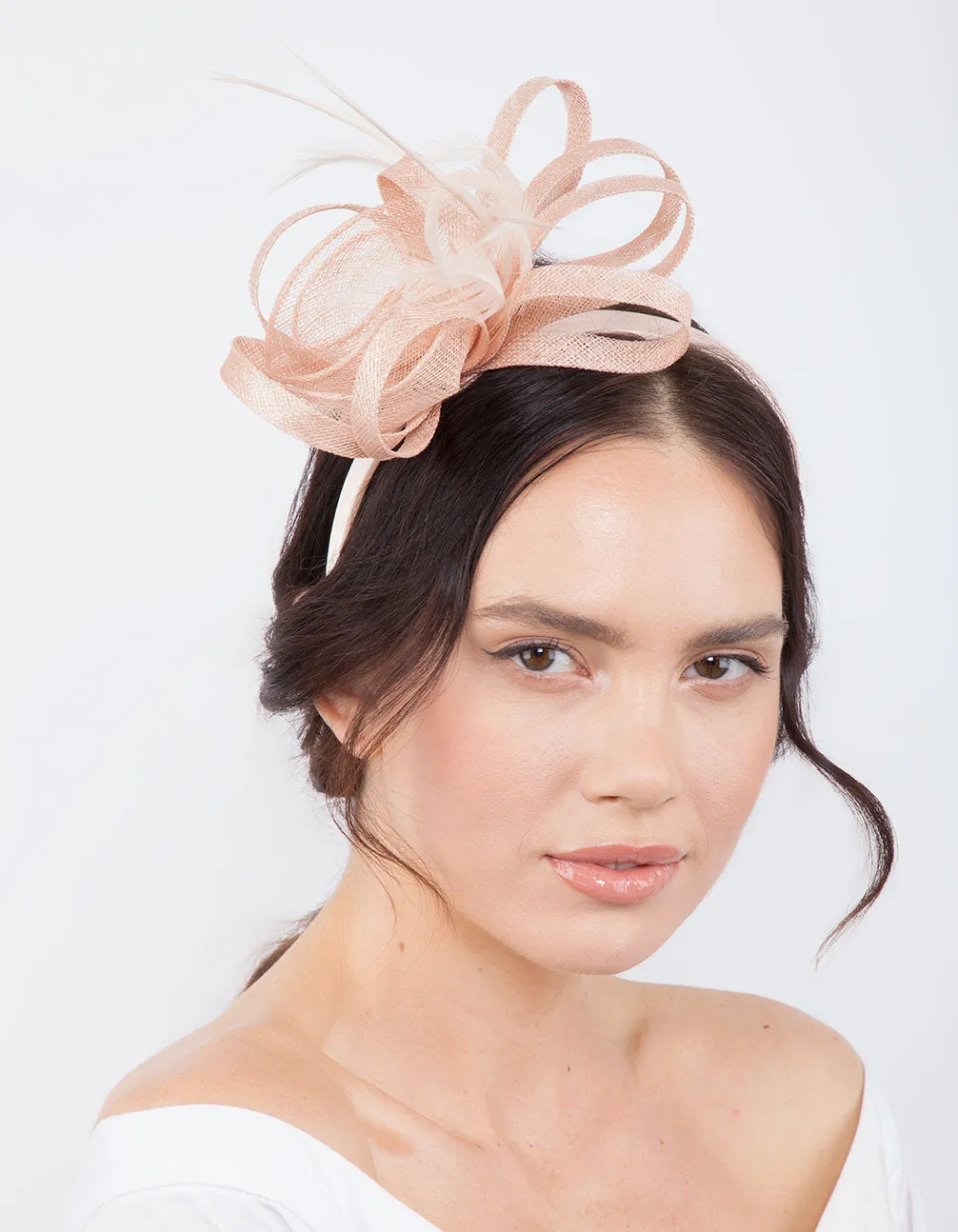 Bright Pink Sinamay Rose Headband