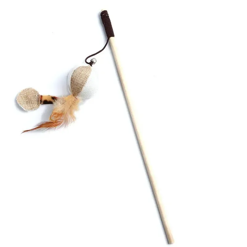 Cat Wand Toy with Mouse and Feather