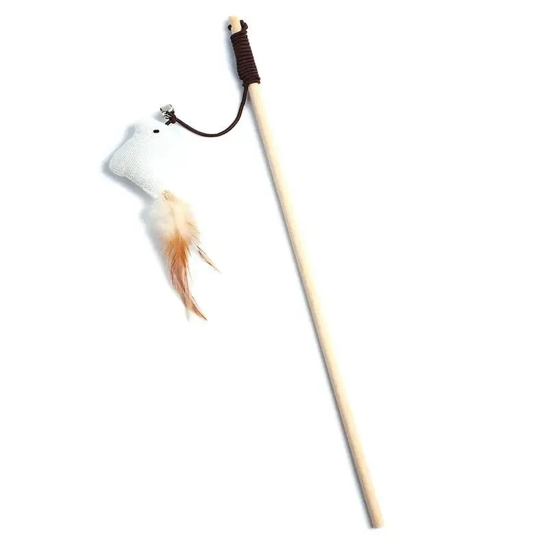 Cat Wand Toy with Mouse and Feather