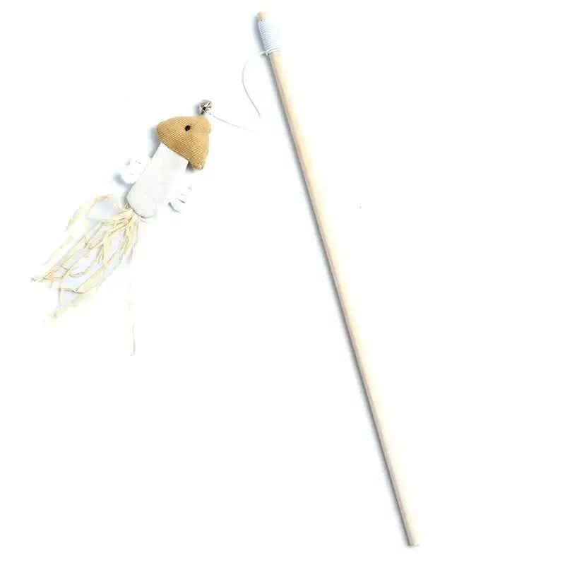 Cat Wand Toy with Mouse and Feather