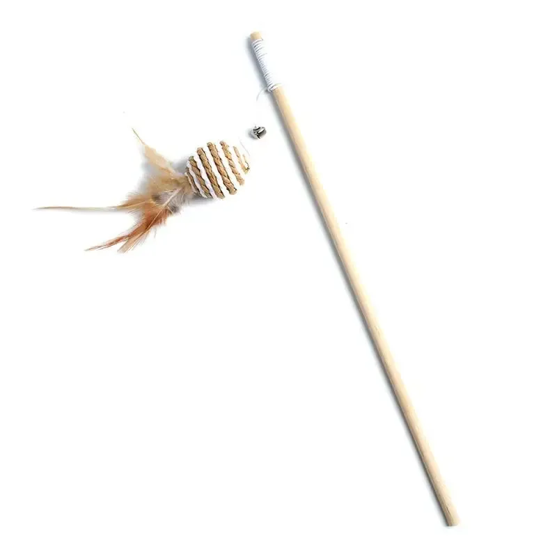 Cat Wand Toy with Mouse and Feather