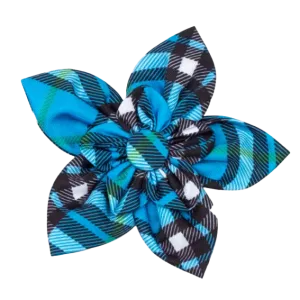 Collar Flower | Bias Plaid Blue