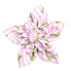 Collar Flower | Pink Stripe Alligators