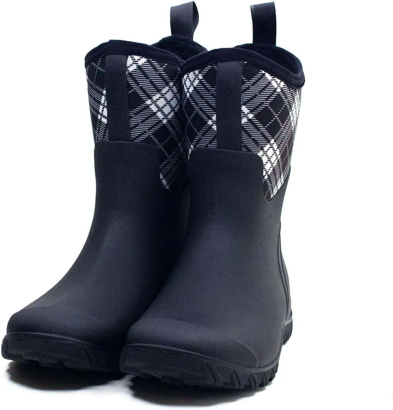 CrazycatZ Women Natural Rubber Floral Waterproof Non-slip Pull-on Flat Rain Boots Garden Working Rain shoes Shoes