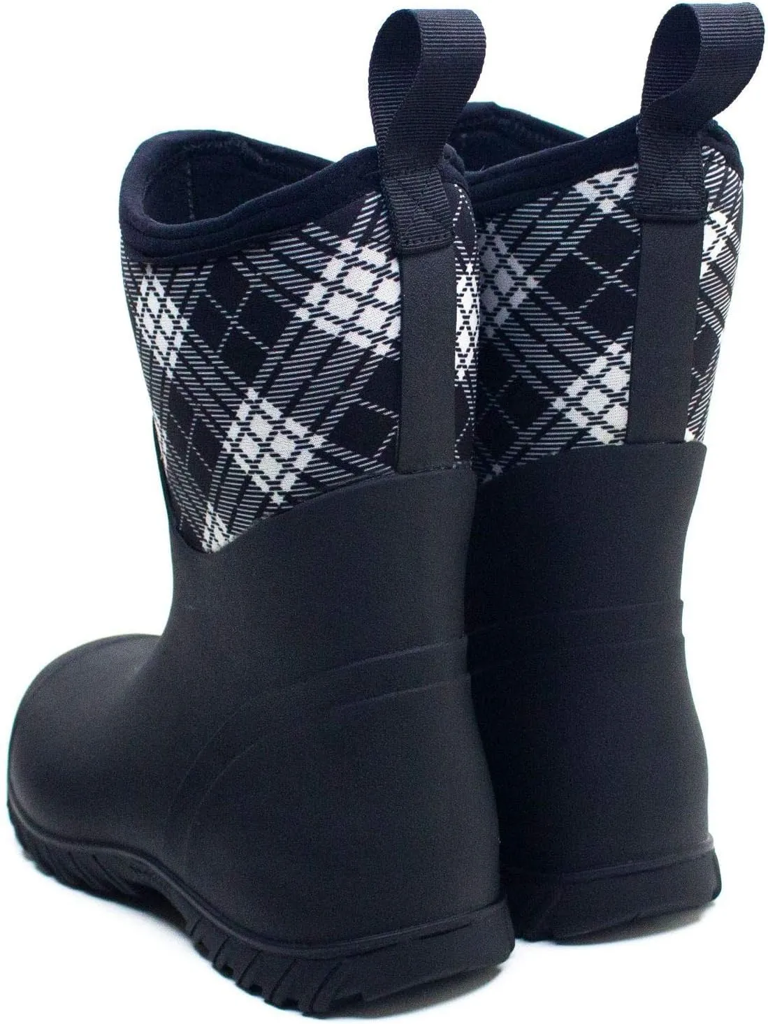 CrazycatZ Women Natural Rubber Floral Waterproof Non-slip Pull-on Flat Rain Boots Garden Working Rain shoes Shoes