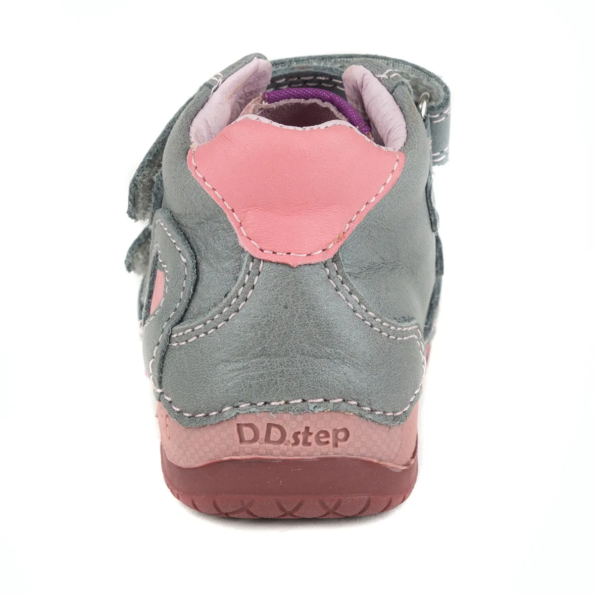 D.D. Step toddler girl shoes grey with pink heart size US 4-8