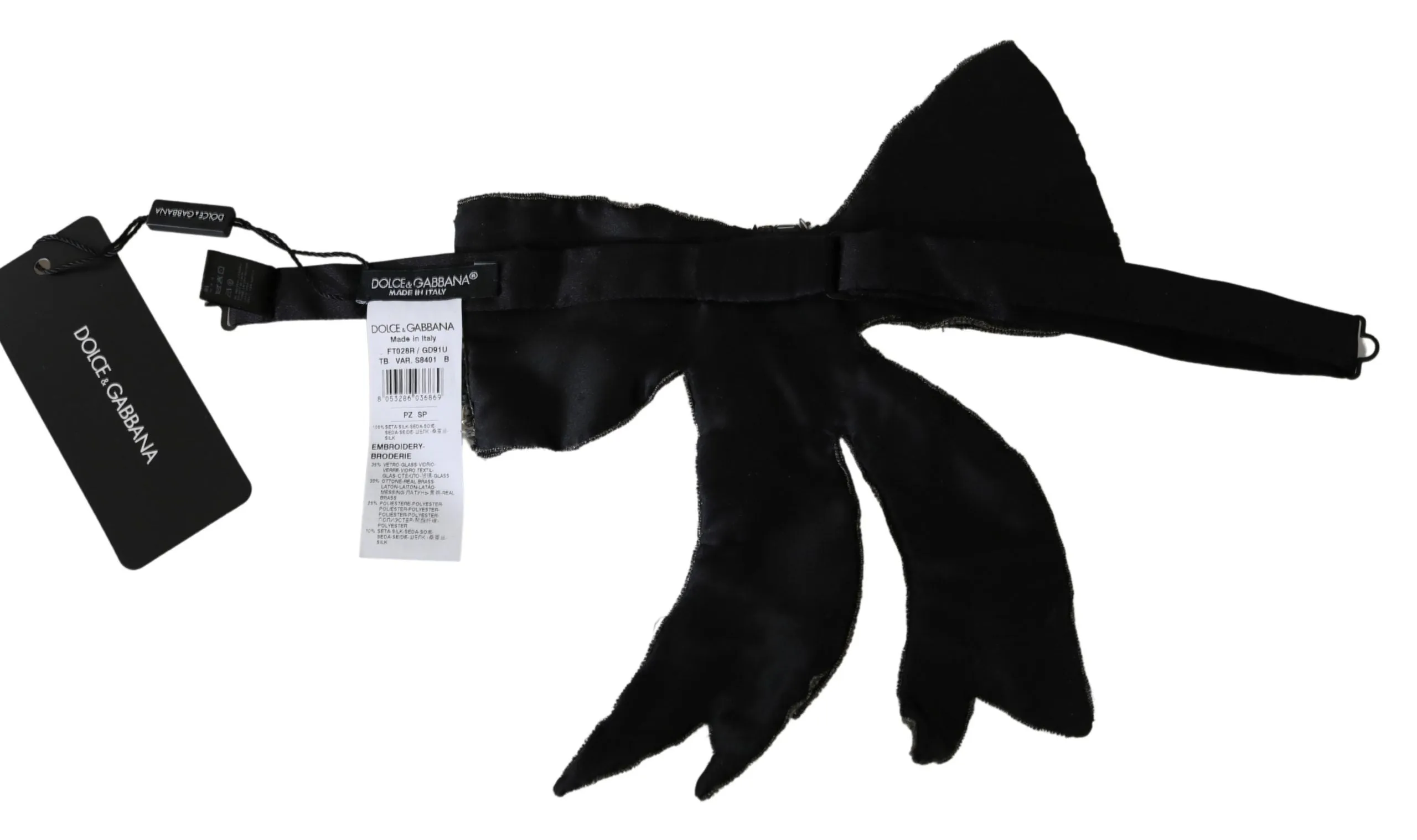 Elegant Silver Silk Bowtie