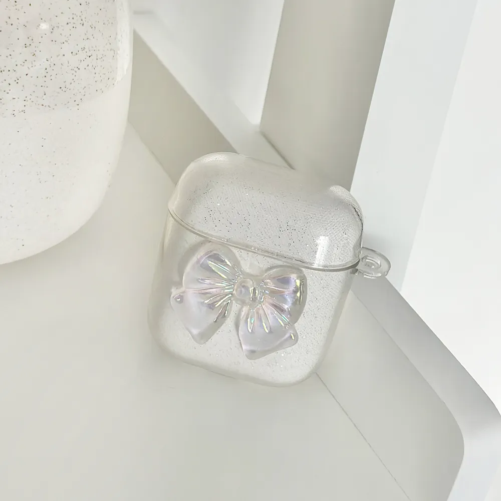 Glitter Bow Airpods Case