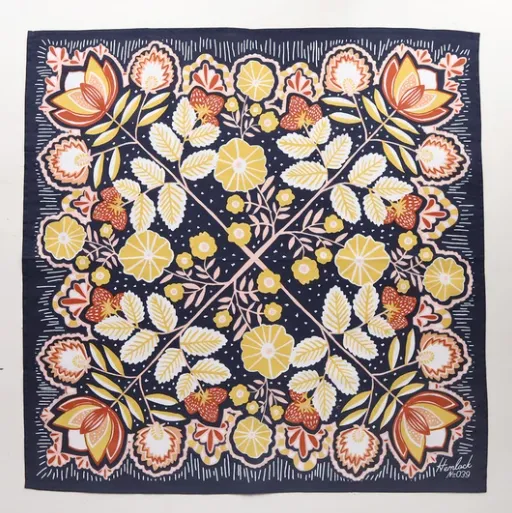Handker Bandana: No. 039 Elsie Navy Floral