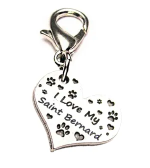 I Love My Saint Bernard Zipper Pull