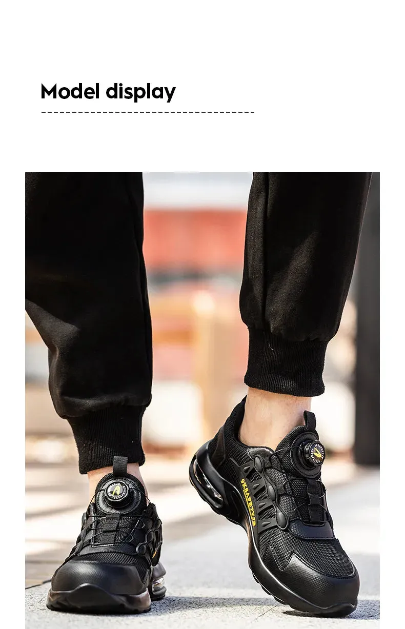 Men's Rotating Button Steel Toe Safety Boots, Anti-puncture