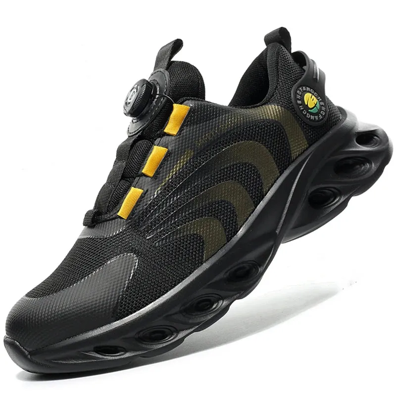 Men's Rotating Button Steel Toe Safety Boots, Anti-puncture
