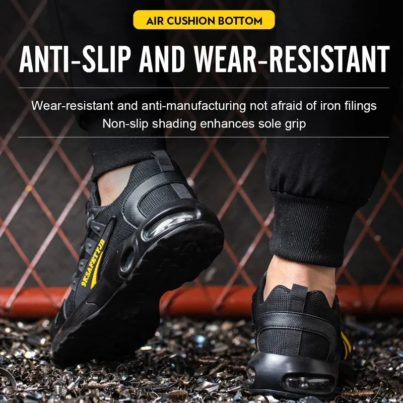Men's Rotating Button Steel Toe Safety Boots, Anti-puncture