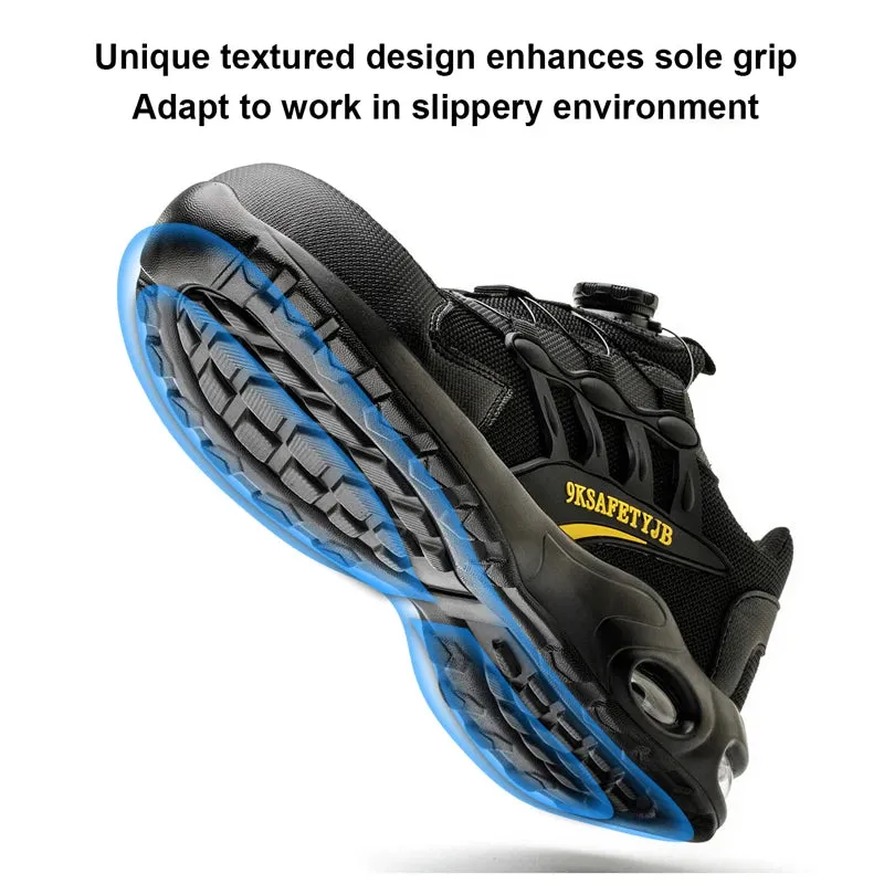 Men's Rotating Button Steel Toe Safety Boots, Anti-puncture