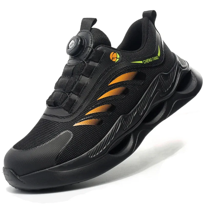 Men's Rotating Button Steel Toe Safety Boots, Anti-puncture