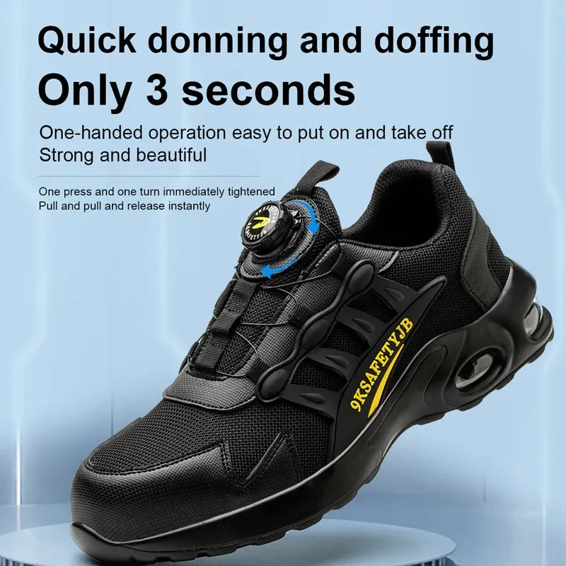 Men's Rotating Button Steel Toe Safety Boots, Anti-puncture