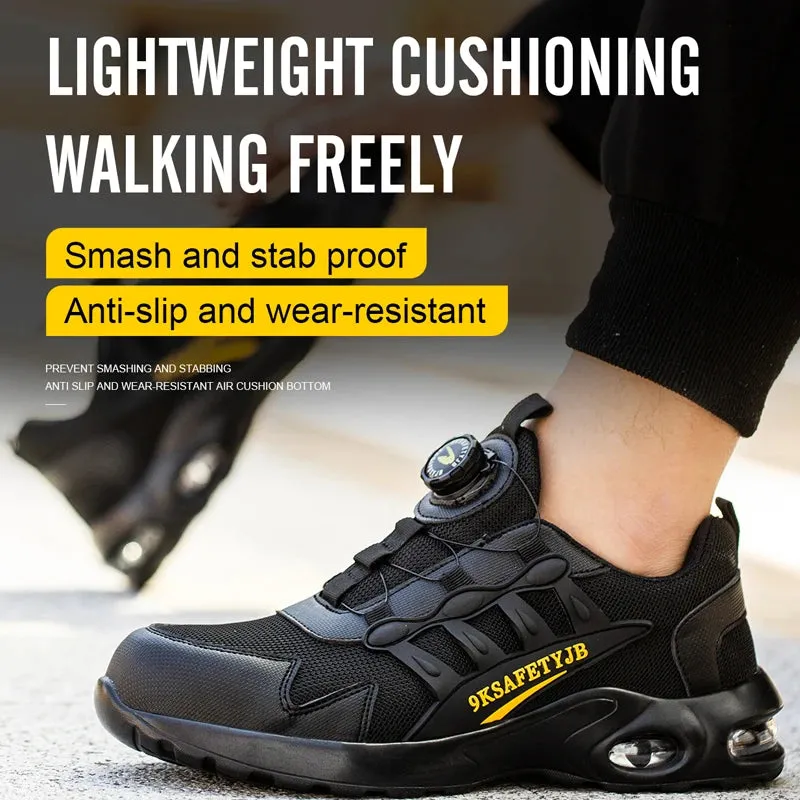Men's Rotating Button Steel Toe Safety Boots, Anti-puncture