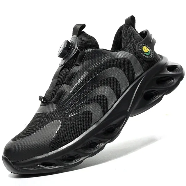 Men's Rotating Button Steel Toe Safety Boots, Anti-puncture