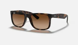 Ray-Ban Justin Rubber Havana W/ Grey Gradient Brown