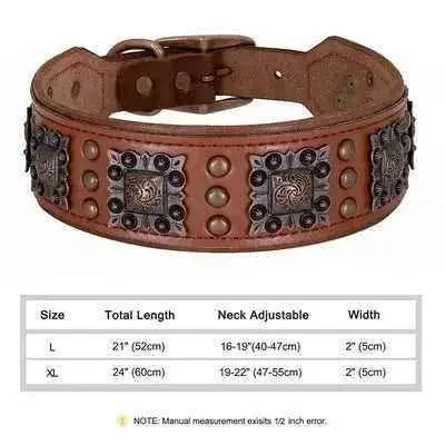 Regal Paws Rugged Chic Leather Dog Collar