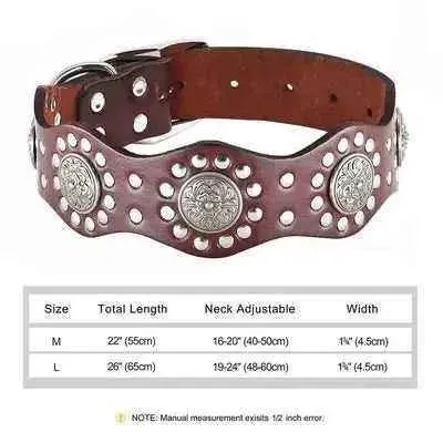 Regal Paws Rugged Chic Leather Dog Collar