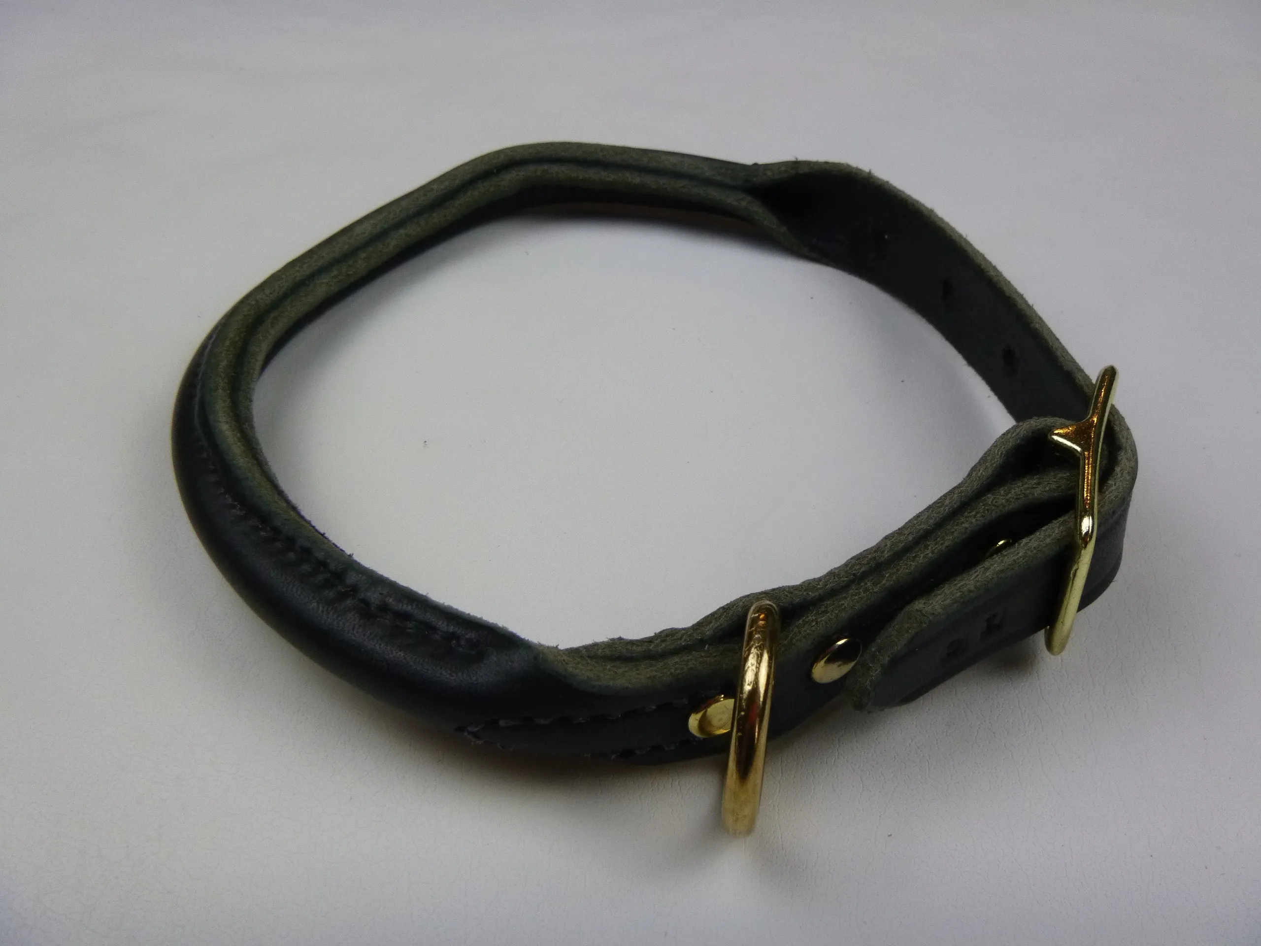 Rolled Leather Buckle Collar