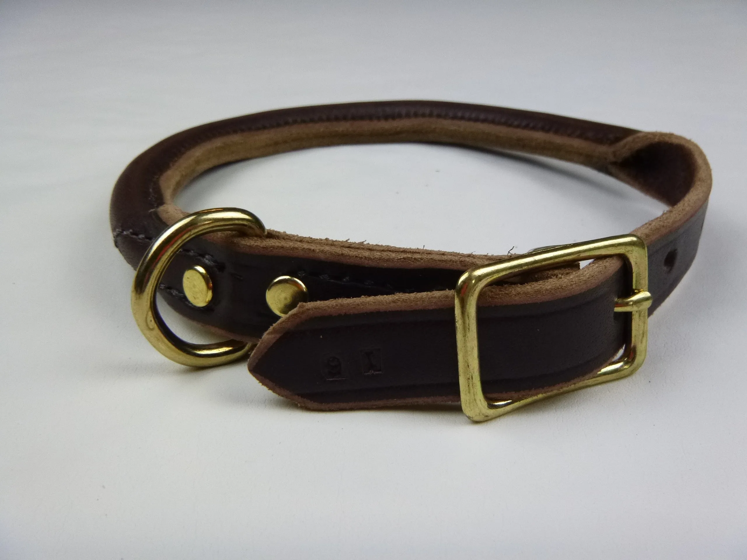 Rolled Leather Buckle Collar