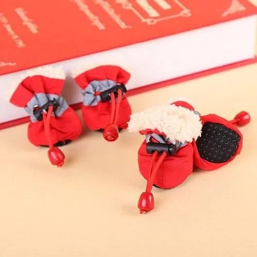 Soft Plush Anti-Slip Winter Shoes for Dogs